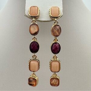 Napier Multi-Stone Drop Earrings – Gold Tone (NEW)